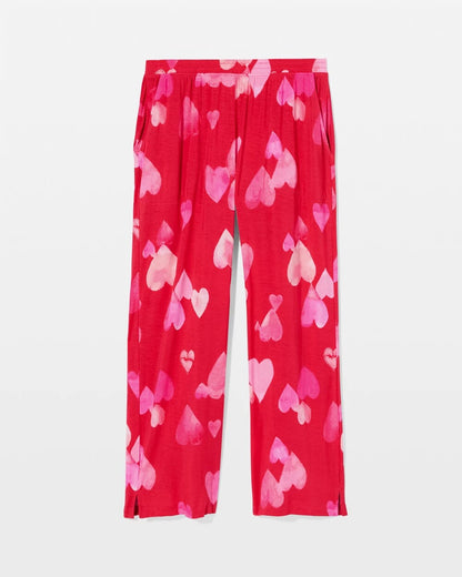 WHOLE LOTTA LOVE RED Cropped Pajama Pants