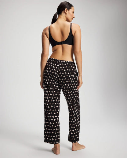 PEACEFUL PETALS BLACK Ankle Pajama Pant