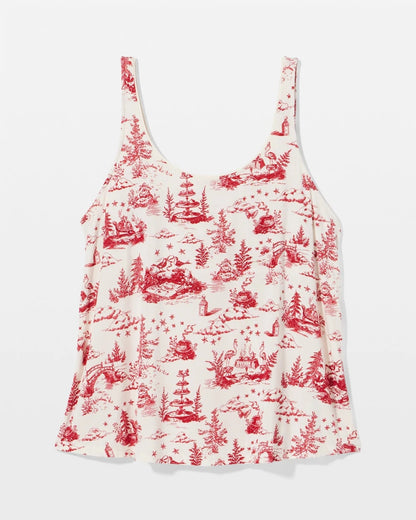 ENCHANTED TOILE CHAMPAGNE Pajama Tank With Piping