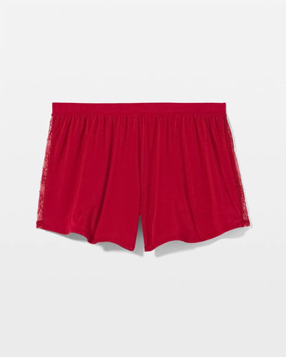 PAINT THE TOWN RED Lace Relaxed Pajama Short