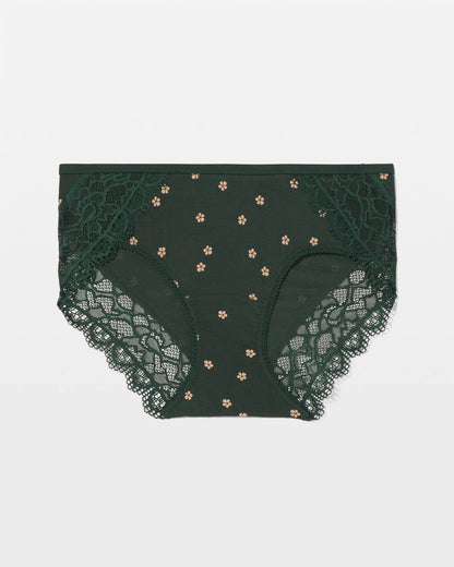 PLUMERIA DOT LUSH EMERALD Hipster Panty with Enchanting Lace