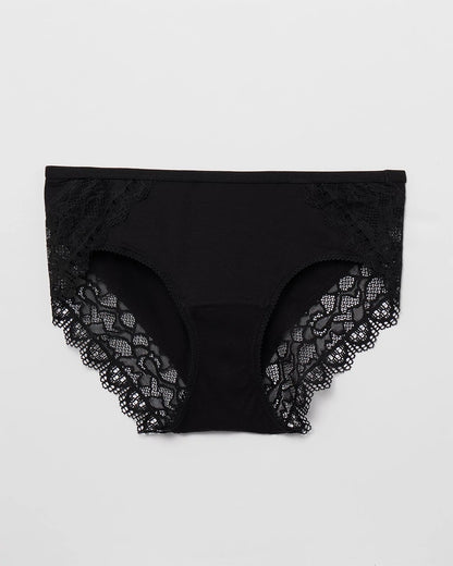 BLACK Hipster Panty with Enchanting Lace