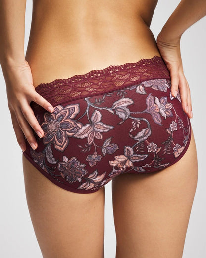 PAISLEY SPLENDOR M PLUM Hipster Panty with Enchanting Lace