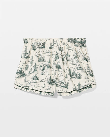 ENCHANTED TOILE GREEN Piped Boxer Pajama Short
