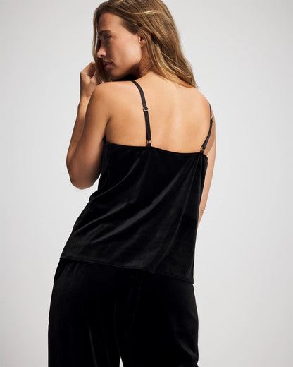 BLACK Velvet Lace Trim Pajama Cami