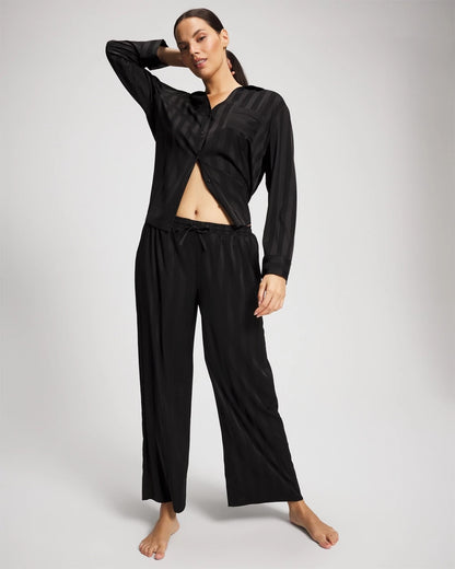 BLACK Shadow Stripe Pajama Pant