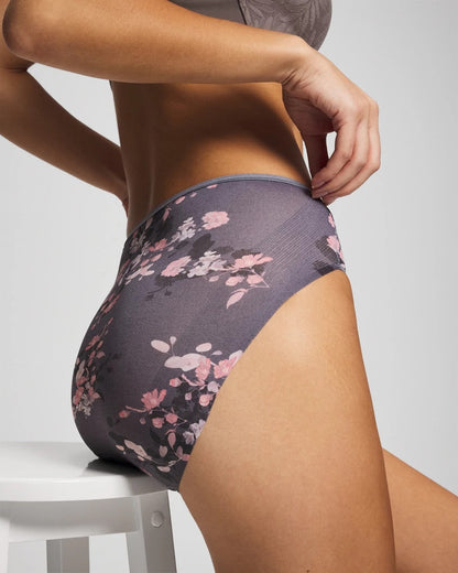 FLORAL DREAMS MINI GRAY Edge High-Leg Panty
