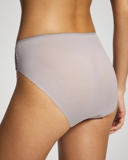 MINERAL GRAY Edge High-Leg Panty with Lace