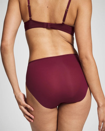 VELVET PLUM Edge High-Leg Panty with Lace