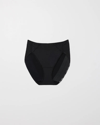 BLACK High-Leg Brief Panty with Lace