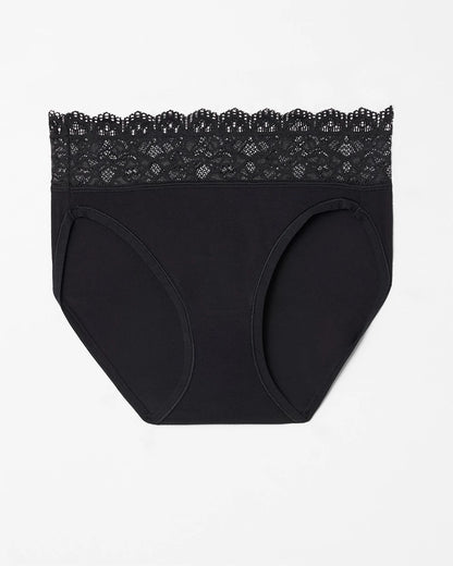 BLACK High-Leg Panty with Enchanting Lace
