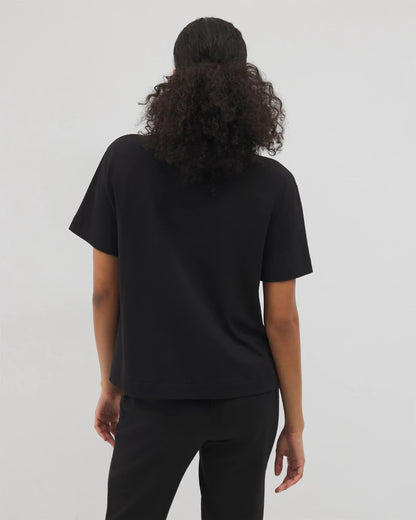 BLACK Short-Sleeve Pocket Pajama Tee