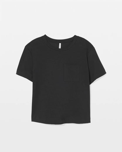 BLACK Short-Sleeve Pocket Pajama Tee