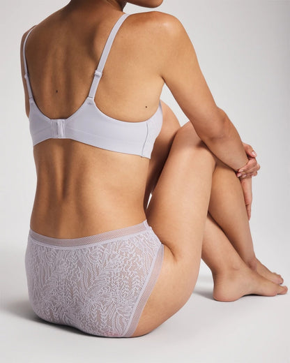 BLUE OPAL Soma High-Leg Panty with Stretch Lace