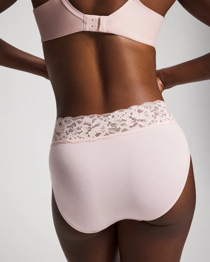 PRETTY PINK GOLD FOIL Embraceable High-Leg Brief Panty with Super Soft Signature Lace