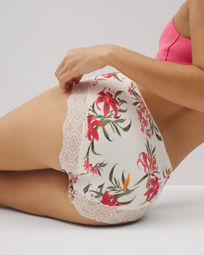 LE TIGRE FLORA MINI CH Embraceable High-Leg Panty with Crochet Lace