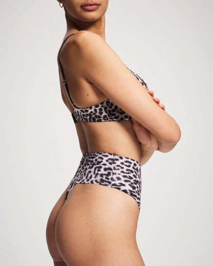 DIVINE LEOPARD MINI TAUPE Tummy High-Waist Thong Panty