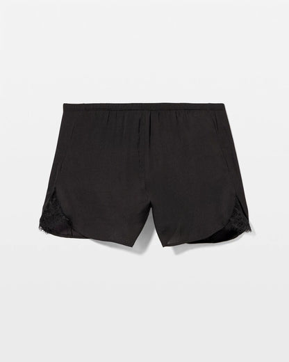 BLACK Lace Trim Pajama Short