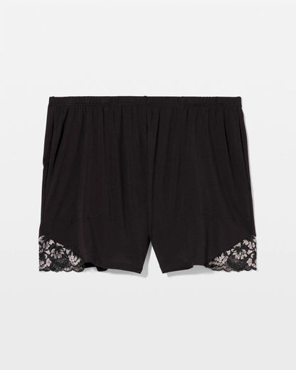 BLACK Lace Trim Shorts