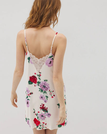 RHAPSODY FLORAL SUGAR Lace Trim Chemise