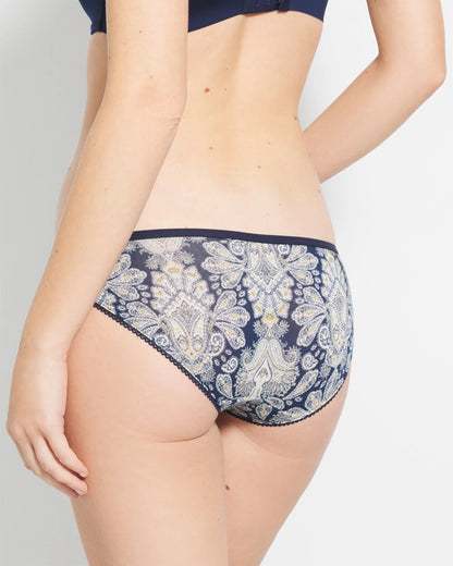 STYLISH PAISLEY M NAVY Bikini Panty with Enchanting Lace