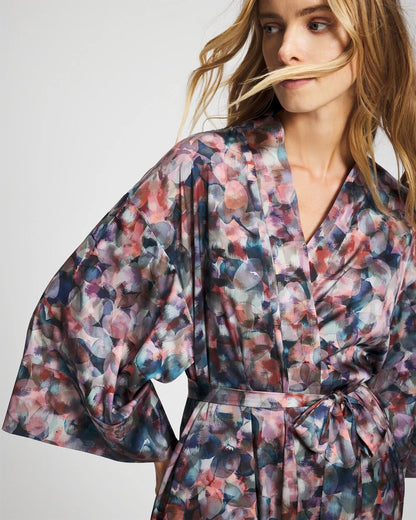 PETAL MOSAIC PETROL Long Robe