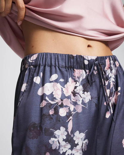 FLORAL DREAMS GRAY Piped Pajama Pant