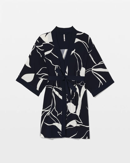 NOUVEAU FLORA NAVY Short Robe