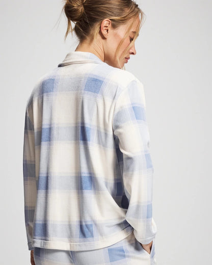 FROSTED PLAID BLUE Long Sleeve Pajama Set