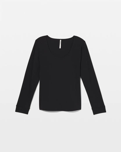 BLACK Long Sleeve Pajama Top
