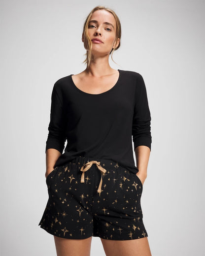 STELLAR SCENE BLACK/FOIL Pajama Shorts