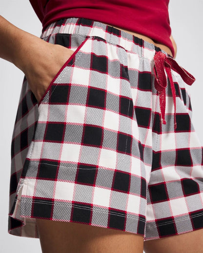 DREAMSCAPE PLAID BLACK Pajama Shorts