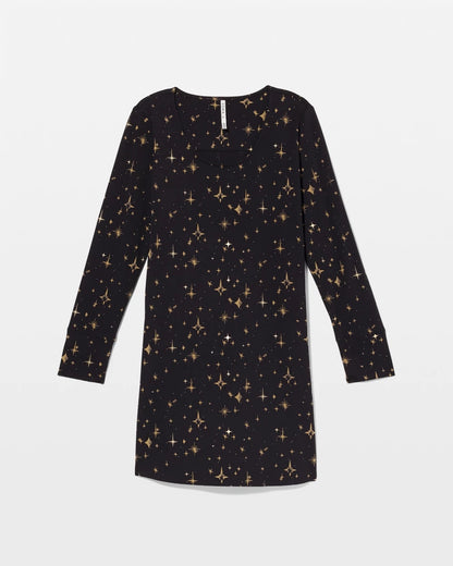 STELLAR SCENE BLACK/FOIL Long-Sleeve Sleepshirt