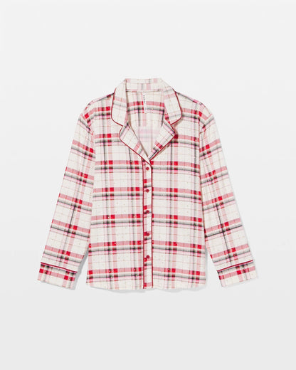 TARTAN TEXTILE CHAMP Cool Nights Long Sleeve Notch Collar with Piped Placket Pajama Top