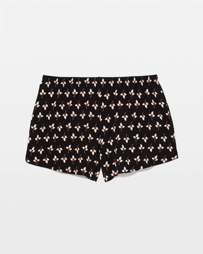PEACEFUL PETALS BLACK Relaxed Pajama Short
