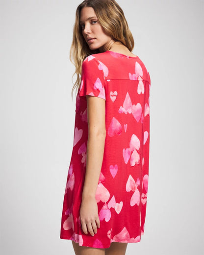 WHOLE LOTTA LOVE RED Short Sleeve Sleepshirt