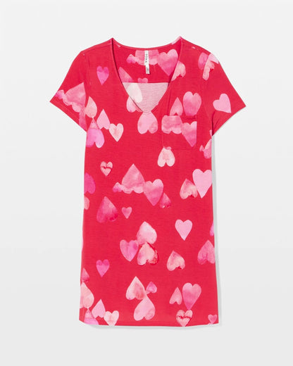 WHOLE LOTTA LOVE RED Short Sleeve Sleepshirt