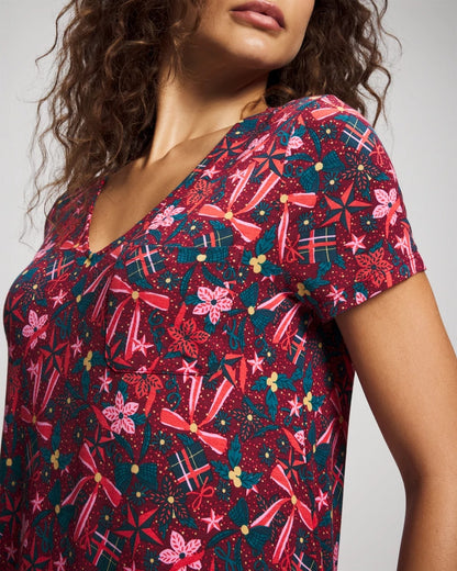 HOLLY JOLLY RED VELVET Short Sleeve Sleepshirt
