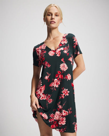 COTTAGE FLORAL GREEN Short Sleeve Sleepshirt