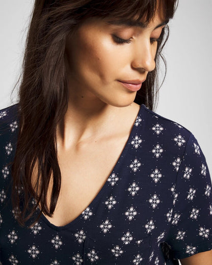 BELLE FOULARD NAVY Short Sleeve Sleepshirt