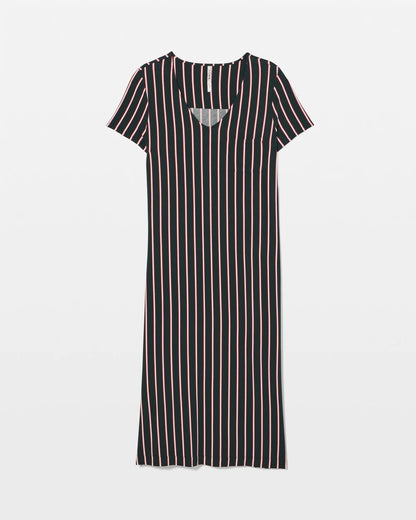 MIDNIGHT STRIPE GREEN JOL Short Sleeve Long Sleepshirt