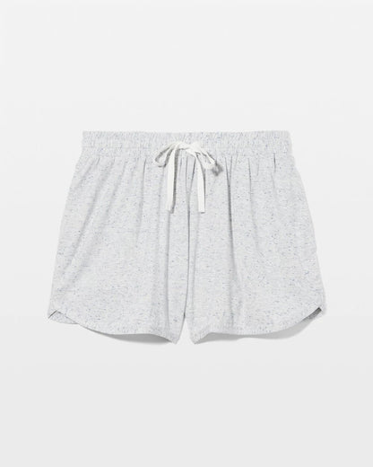 BLUE SLUB Slub Curved Hem Pajama Short