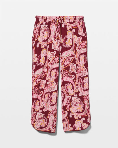 KASHMIR PAISLEY KISS Piped Crop Pajama Pants
