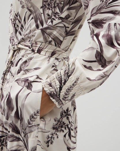 PALM PERFECT CHAMPAGNE Long-Sleeve Short Robe