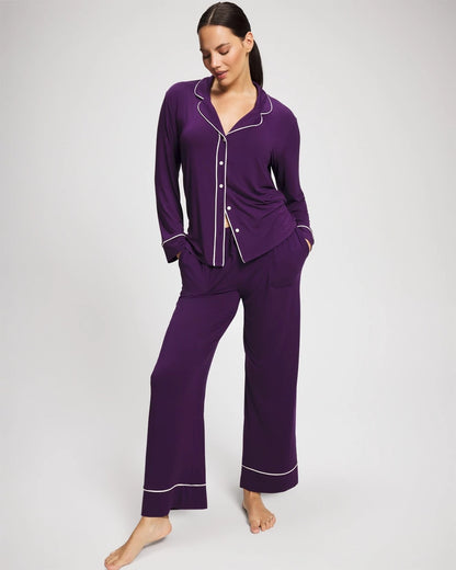 BLACKBERRY Solid Piped Pajama Pant