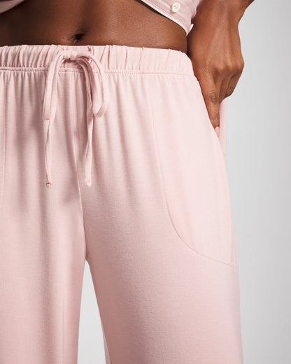 VINTAGE PINK Solid Piped Pajama Pant