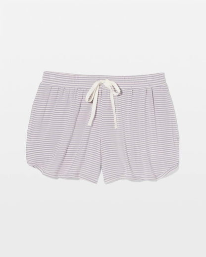 NIGHTCAP STRIPE LILAC ASH Curved Hem Pajama Shorts