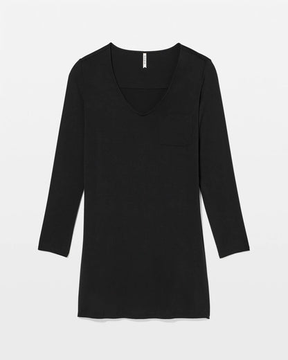 BLACK Long-Sleeve Sleepshirt