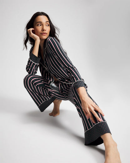 MIDNIGHT STRIPE GREEN JOL Printed Pajama Pant