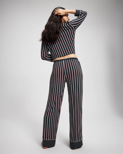 MIDNIGHT STRIPE GREEN JOL Printed Pajama Pant